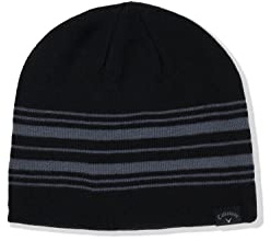 Callaway Golf Mens Tour Authentic Reversible Striped One Size Beanie Hat