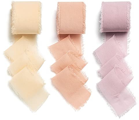 AOKSUNOVA 38mm Geschenkband Breit Schleifenband Rosa Chiffonband Dekoband Bänder für Hochzeit Dekorationen