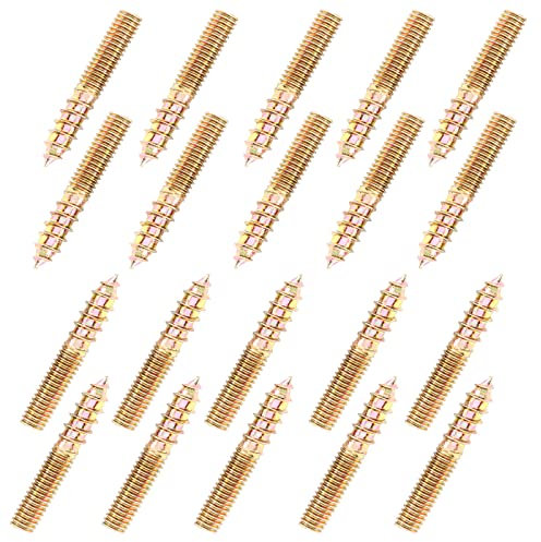 Zorveiio M4 Hanger Bolts, Length 1(25mm) Double Headed Bolts Self-Tapping Screw for Furniture