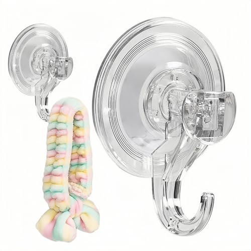 YIAGUN Ganci a ventosa trasparenti, riutilizzabili, resistenti, 3 kg, in plastica, lisci, da parete, senza soluzione di continuità, per bagno, cucina, finestre, cappotti, asciugamani, confezione da 2