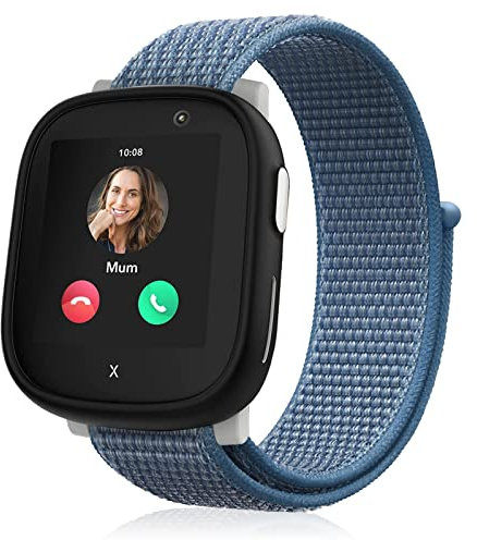 Snyeest Nylon Armbänder kompatibel mit Xplora X6/Anio 6 Armband, Kids Smartwatch Klettverschluss Mädchen Jungen Verstellbare Geflochtenes Ersatz Armbänder für X6 Play/X6 Pro/Anio6,Blau
