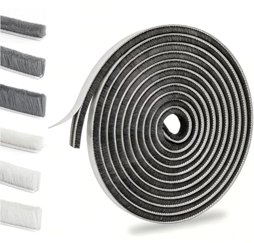 Bruiefpap 39.4FT Weather Stripping for Doors and Windows, Self-Adhesive Soundproofing Door Seal, Door Insulation for Sliding, Exterior, Frames and Front, 0.35'' Wide x 0.35'' Thick, Grey