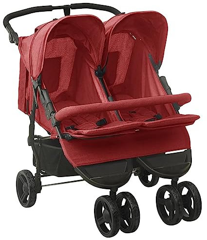 INLIFE Geschwisterwagen Rot Stahl,16.5kg,10245