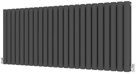 Radbliss Oval Column Horizontal Radiator 600x1416mm Anthracite Double Central Heating Designer RAD