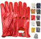 PSS Lederhandschuhe Autofahren Herren Männer Fahrer Lenkrad Chauffeur Handschuhe echtes Leder Autohandschuhe mit Loch Atmungsaktive ohne Futter Sommer Winter, Ref 507, Rot Größe XL