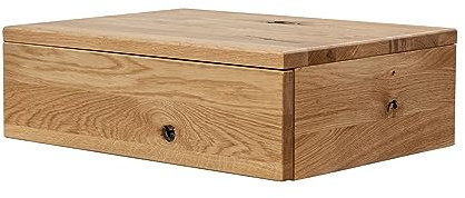 möbelando Nachttisch >BE-0573< in braun aus Wildeiche massiv geölt - 45x14x33cm (BxHxT)