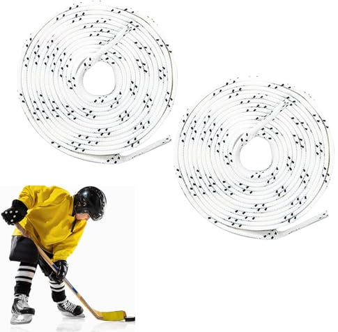 Schnürsenkel Gewachst,Profi-Schnürsenke,Flache Schnürsenke,Gewachste Eishockey-Schnürsenkel,Schlittschuh Schnürsenkel,Gewachste Schnürsenkel,Frostschutz Schuhschnüre,Für Hockey-Rollschuhe,244cm,Weiß