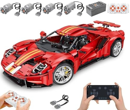 Technik Auto für Fode GT, Mit Motoren, 3056-tlg, Keine Originalverpackung | 1:8 Groß Auto Modellbausatz, MOC Klemmbausteine Rennauto Modell Set, Automodell Sammlerstück für Autofans