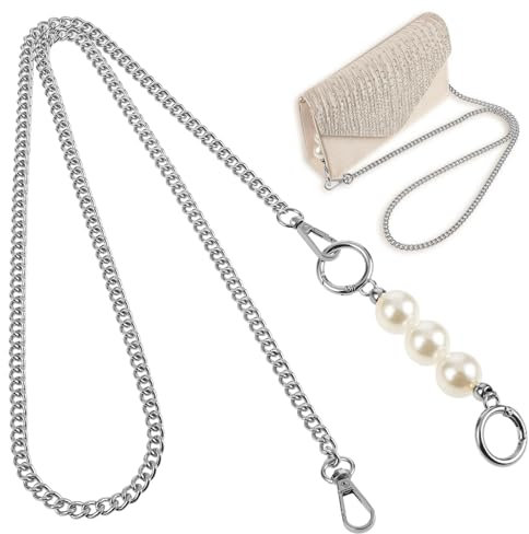 TIESOME 120cm Taschenkette, Perlen Verstellbar Kettenriemen für Damen Taschen Trageriemen Kette Umhängetaschen Kettengriff Taschenanhänger Taschenriemen Kettenzubehör für Geldbörsen Handtaschen