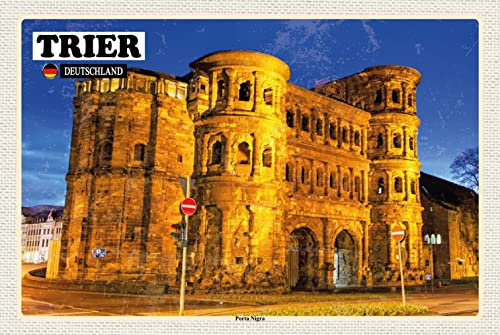DekoDrom® Blechschild 20x30 cm Trier Porta Nigra Altstadt Wand Deko Bar Kneipe Cafe Sammler Geschenk