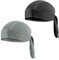 TNSLAND 2 stück Sports Bandana Cap Schnell Trocknend, Durag Men Bandana Herren Damen, Laufmütze Herren Kopftuch Herren, Sommermütze Herren für Radfahren Klettern Laufen Fitnessstudio, Schwarz, Grau