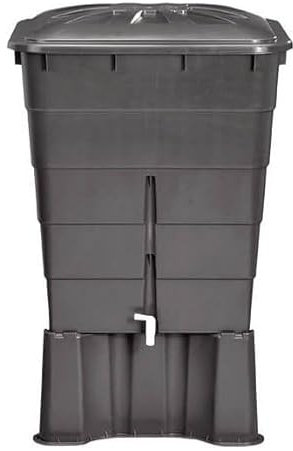 Wassertank aus Polypropylen, 300 Liter, inklusive Deckel und Ständer, Breite 80 cm, Höhe 92 cm und Länge 66 cm, Grau