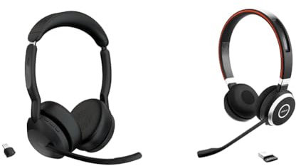 Jabra Evolve2 55 - schnurloses Stereo-Headset Air Comfort & Evolve 65 SE Drahtlose Stereokopfhörer