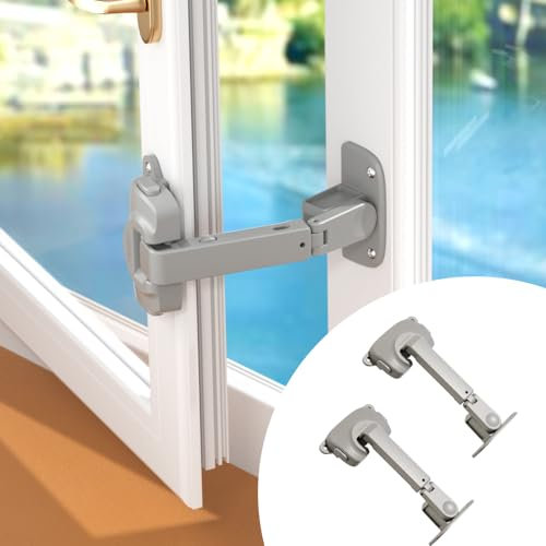 EUDEMON Baby Window Safety Lock, Childproof Window Restrictor for Aluminum, Wooden, Metal Frames, Adjustable Winodw Guard for UPVC (Grey, 2 Pack)