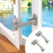 EUDEMON Cerradura de seguridad para ventanas para bebés, limitador de ventanas a prueba de niños, pestillo de cerradura ajustable para marcos de ventanas de aluminio y madera (Gris, 2 Piezas)