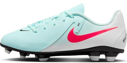 Nike Jr. Phantom GX II Club FG/MG, Zapatillas de fútbol, Mint/Atomic Red/Off Noir, 38.5 EU