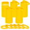 HONTIUS Silicone Wristbands, 100PCS Yellow Rubber Wristbands Blank Wrist Bands Universal Wristband Set for Women Men Adult Sport