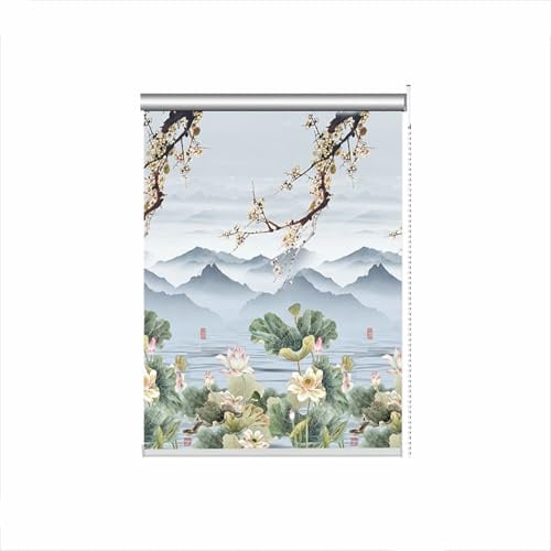 Thermo-Verdunkelungsrollo für Heimbüro, Rollo, gemustert, Schattierungsvorhang, Verdunkelungsvorhang, Fensterrollo mit Beschlägen (120 x 200 cm, Stil B)