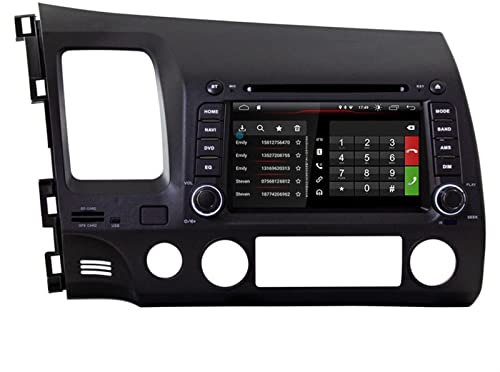 Wivplex Reproductor multimedia for coche con WIFI, estéreo, navegación GPS, DVD, audio, DSP, Carplay, 2 Din, Android 11.0, radio for coche compatible con Civic, 2007-2011 Reproductor multimedia de rad