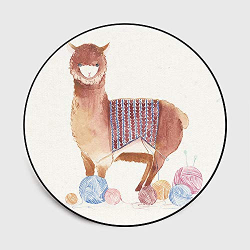 HAHII Alpaka-Teppich, waschbar, rutschfest, für den Innenbereich, geeignet für Wohnzimmer, Schlafzimmer, Kinderspielzimmer, 100 cm