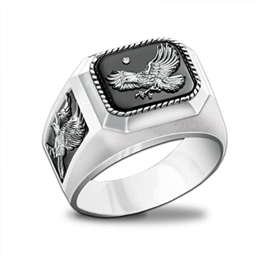 Fliegender Adler-Ring, Herrenmode-Adler-Siegelring, Amerikanische Flagge, Weißkopfseeadler-Ring, Punk-Tier-Schmuck