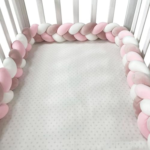 GYCS Culla Paracolpi Treccia Cuscino Intrecciato Paracolpi Lettino Cuscini Intrecciati Bambini Paracolpi Letto Morbido E Traspirante Nido Intrecciato per Regali E Decorazioni,No22,150cm