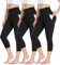 ACTINPUT Capri Leggings Damen 3/4 Caprihose High Waist Schwarz Sport Leggins mit Taschen Elastische Blickdicht Yogahose Sporthose Laufhose Sommer Große Größen Leggings(Schwarz,L-XL)