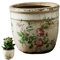 Tadoiooy Pot de Plante en céramique Modèle de Fleurs Vintage 4.7x4.3 Planter Pot avec Trou Drainage et Texture Fissure.