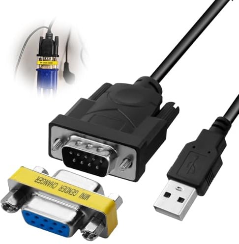 coalwop USB to RS232 Adapter with CH340 Chipset USB to RS232 Serial Adapter | USB2.0 Male to RS232 Female DB9 Serial 9 Pin Converter Cable 2m for Windows XP Windows Vista7 8 10 Mac OS 8.6 Above Linux