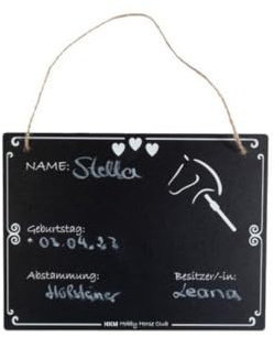 HKM Kinder Hobby Horsing Stallschild, Schwarz, One Size
