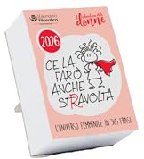 Frauenkalender 2026, Il Calendario Filosofico für Frauen mit Pappständer, Format A7 7,4 x 10,5 cm, 365 Tage der Gedanken an die Frau, jeder Tag ein Satz, hergestellt in Italien