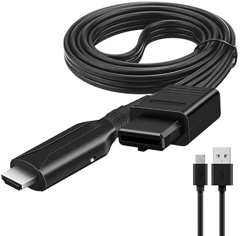 HBFQMDJLX Cavo convertitore da N64 a HDMI, compatibile con SNES, Gamecube, SFC, sincronizzazione audio video, uscita display HD, alimentazione USB