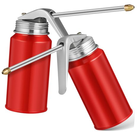 SOPOTUTU 2 pièces Burette à Huile Manuelle Haute Pression avec Pompe à Main pour Lubrification Automobile Distributeur Huile Précis et Portable pour Moteurs et Machines