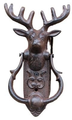 Llamador Puerta Exterior, Aldaba Puerta Exterior Tirador De Puerta Hierro Fundido Rústico Metal Pesado For Entrada Jardín Casa, Decoración Campo Hecha A Mano