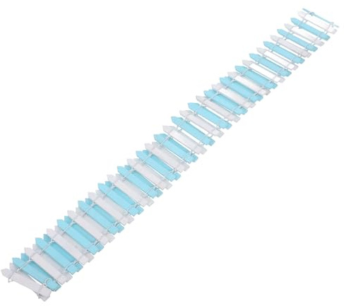 HIAKDOFT Dekorativer Kleiner Lattenzaun Gartenzaun 5x90cm aus Kunststoff Weiß Blau Miniaturzaun für Gartenbegrenzung und Außendeko