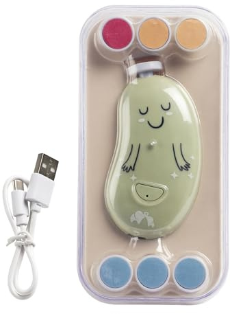 Bebeconfort Elektrisk Nagelfil Baby, Från Födsel, För Bebisar Eller Småbarn, 7 Nagelfilar Med Olika Texturer, USB-C-laddning, 3 Hastighetsinställningar, Inbyggt LED-ljus, Förvaringsfodral Ingår, Grön