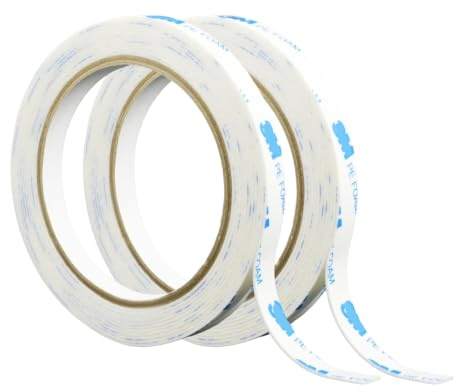 Ruban Adhésif Double Face Extra Fort Type 3M en Mousse PE Blanche 10 mm x 3 m, Épaisseur 1,1 mm, Bande Adhésive Haute Adhérence pour Montage, Maison, Bureau, Voiture et DIY
