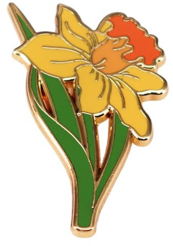 Faroby Broche Jonquille, Broche Florale dorée avec Motif de pétale réaliste pour Femmes Broches Jaunes pour vêtements et Accessoires pour Femmes
