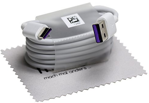 Cable de Charge Rapide Super Charge mungoo pour d'Origine Huawei HL-1289 5A 1m Type-C 3.1 Cable de donnees pour Huawei P20 (Pro/Lite), P10 (Plus), P9 (Plus) avec Chiffon de Nettoyage