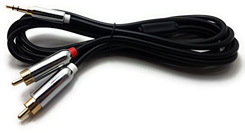 MainCore 2m Long Gold Plated 3.5mm Stereo Jack to 2 x RCA Phono Plugs Y Cable for Surround Sound, Dolby Digital, DTS, Speaker, Mobile Phone, Tablet, mp3 (2m)