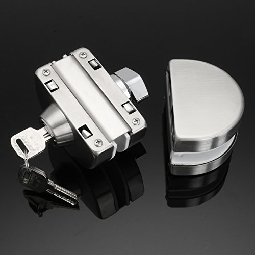 TuToy 10-12mm Glastür Schloss Edelstahl Doppel Bolzen Schwenkschieber