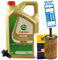 Ölwechsel Set Inspektion 5L Castrol Edge Titanium FST LL 5W-30 Öl Motoröl + HENGST Ölfilter + Öl Ablassschraube Verschlussschraube