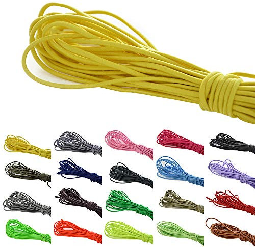 Roban Fashion 10 m elastische Gummikordel 3mm Gummischnur Elastische Kordel Hutgummi Auswahll aus 32 Farben,Citron gelb