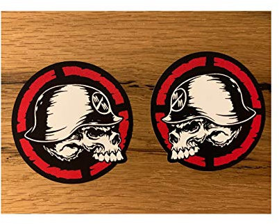 MG359 / 2X Cafe Racer Aufkleber je D = 7 cm Pin Up Girl Motorrad Biker Tank Sticker USA Old School Oldtimer V2 Scrambler