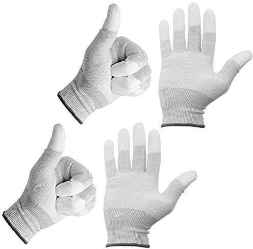 Minadax ESD Antistatik Handschuhe Finger-TIP - 2 Paare, Größe M/8 - Für Reparatur, Montage & Reinigung in Elektronik, Feinmechanik, Modellbau, Auto und Motorrad