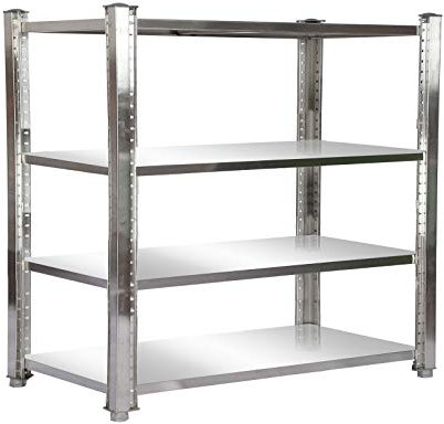 Wiltec Edelstahlregal 180 x 50 x 155 cm mit 4 höhenverstellbaren Böden für den Gastronomiebereich