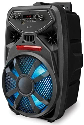 iLive Electronics Wireless Tailgate Party Speaker, LED Light Effects, Built-in Rechargeable Battery, Black (ISB380B)