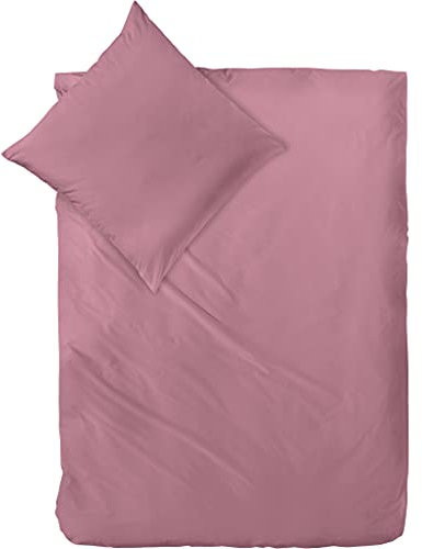 Decoper ® Mako-Satin Bettwäsche aus 100% Baumwolle | Atmungsaktiv & kuschelig weich | Farbe Rosenholz Rot | 2 teilig - 135 x 200 cm + 80 x 80 cm