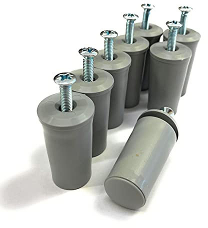 Butée de volet roulant 40 mm / 28 mm fermée, protection contre les insectes/guêpes/ouverte, blanc ou gris avec vis et rondelle (4 paires de 40 mm fermées)