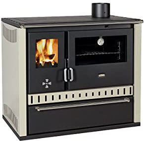 Holzofen mit großem Ofen, EEK A, Prity GT, FS, S, DR, Rot (Beige)